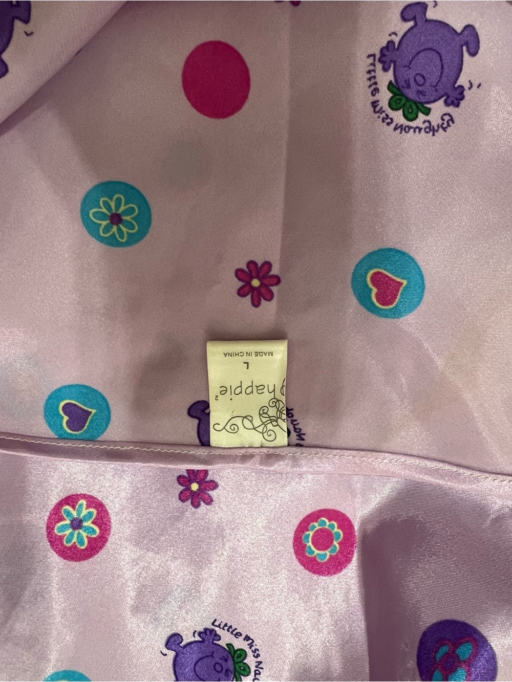 Lavender Polka Dot Satin Chemise with Adjustable Straps - Picture 6 of 7
